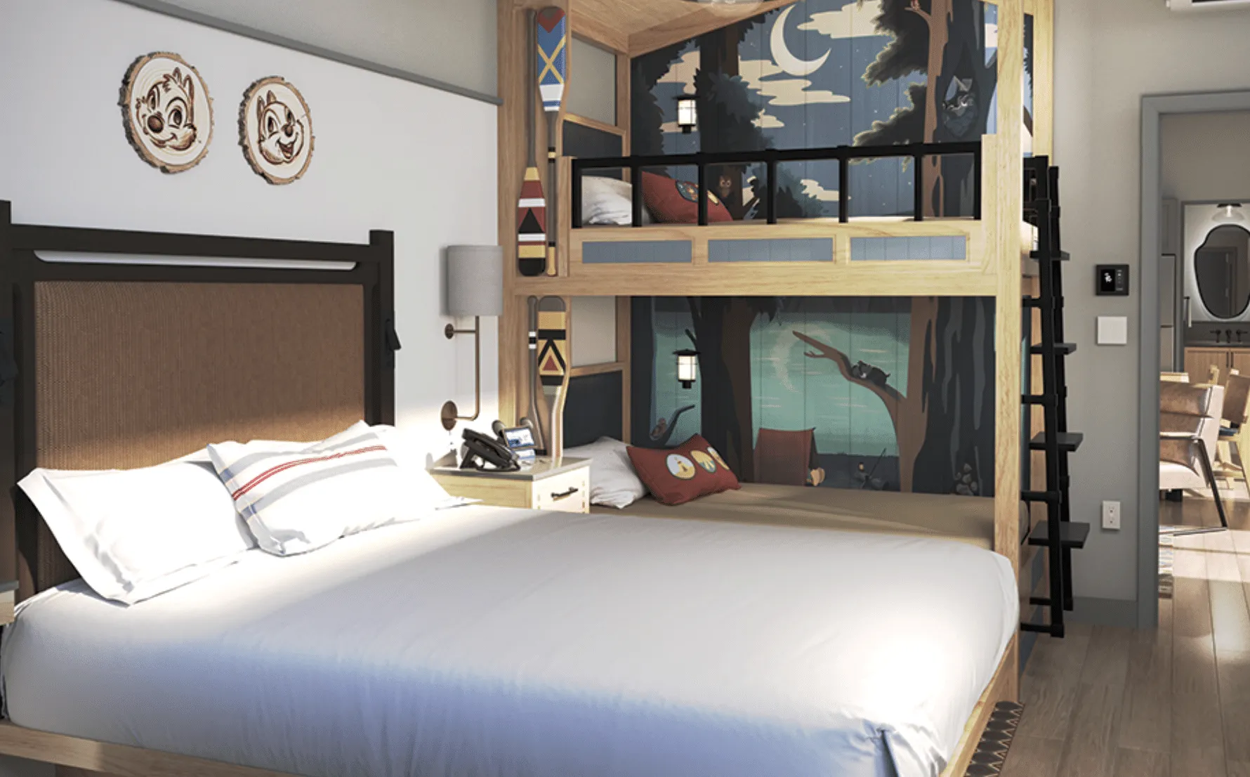 a bed with a bunk bed