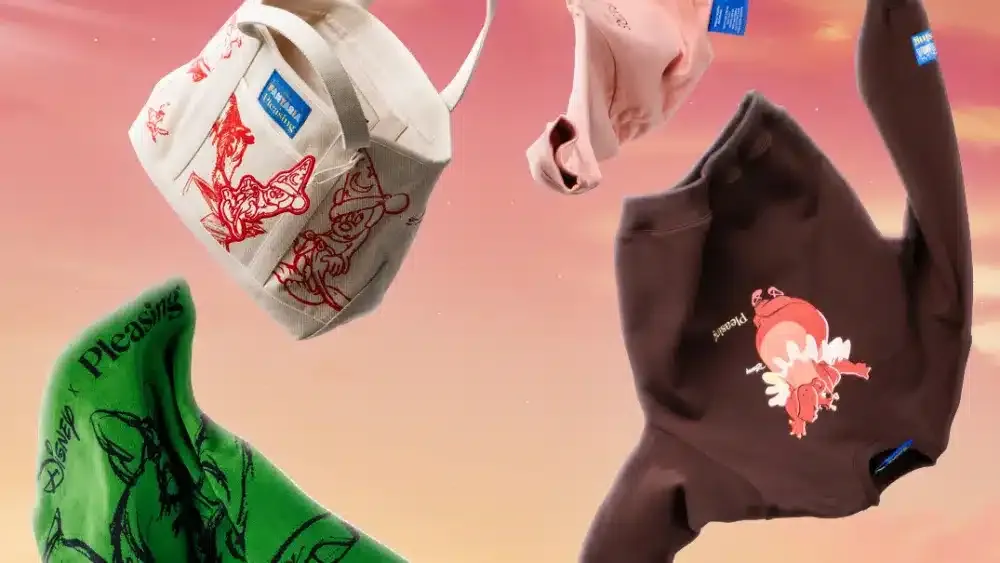 a group of clothes in the air