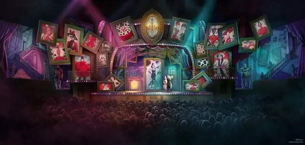 a stage with a crowd of people